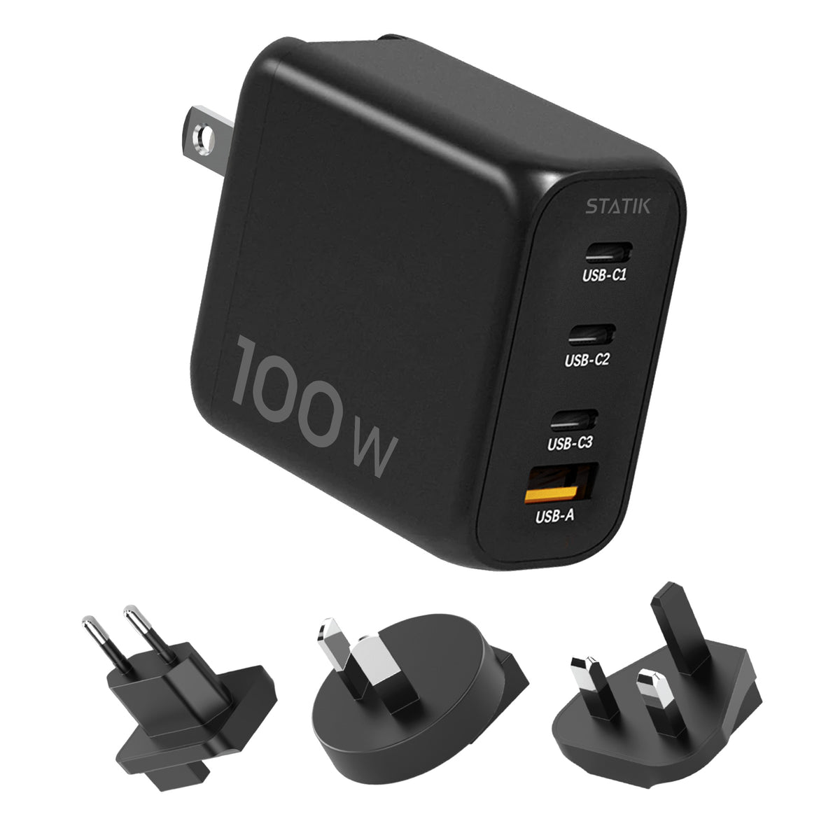 100W GaN Charger Global | Includes 3 International Plug Adapters (EU, UK, AU)