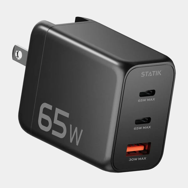 65W GaN Power Adapter | Universal 3 Ports Wall Charger
