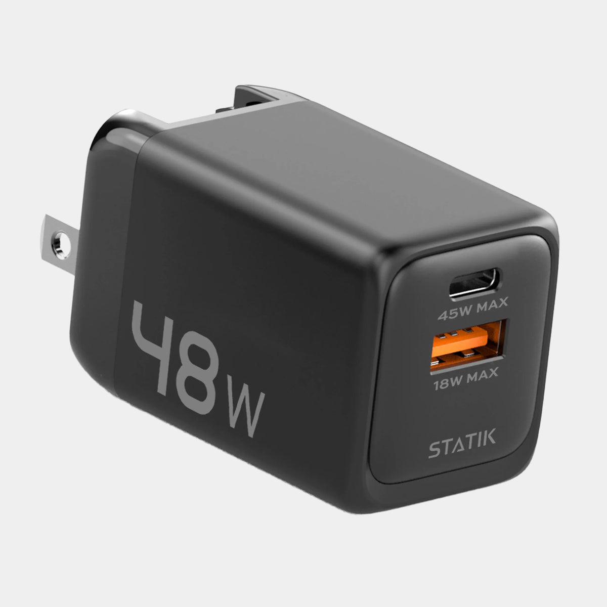 48W GaN Power Adapter | 2 Port Wall Charger | Universal & Compact