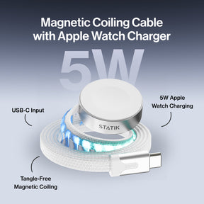 MagStack® Slim For Apple Watch | USB-C Apple Watch Cable | Tangle-Free Magnetic Nylon | 3ft