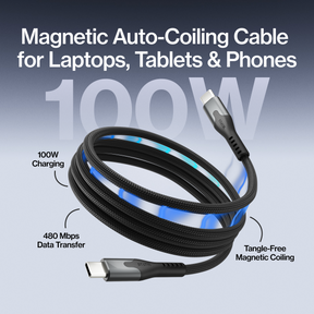 MagStack® Pro | Fast Charge & Data Cable | Tangle-Free Magnetic Nylon