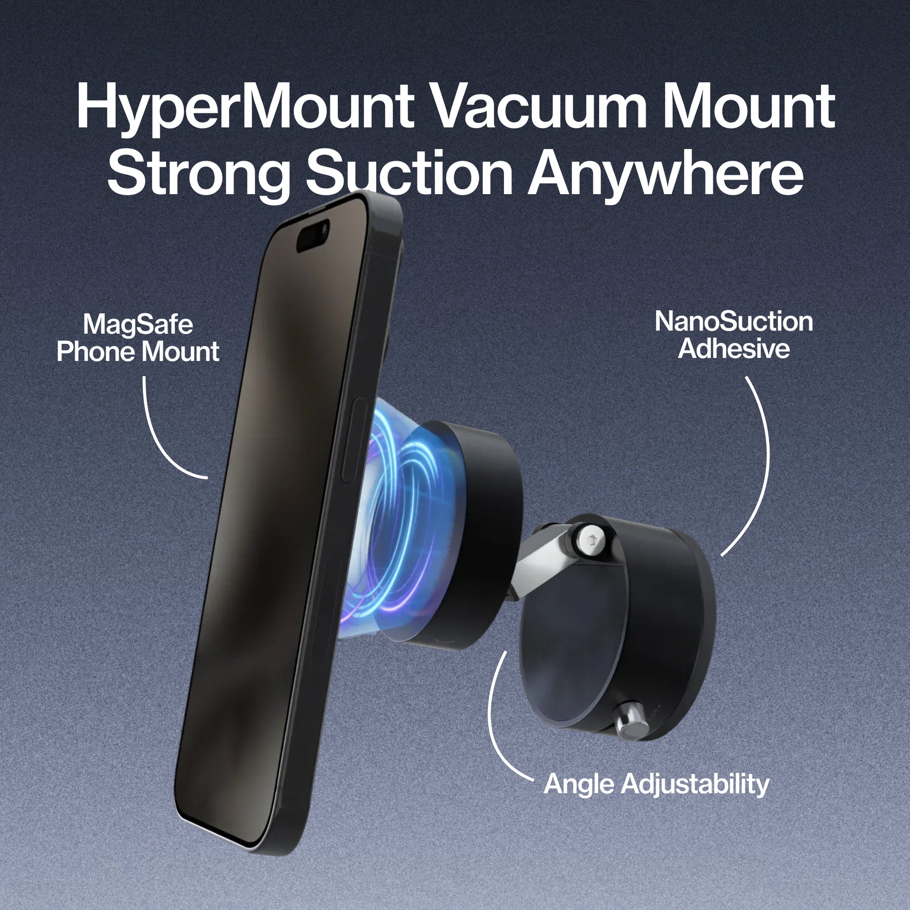 HyperMount | Vacuum Car Mount | Compatible with All Smart Phones | iPhone or Android