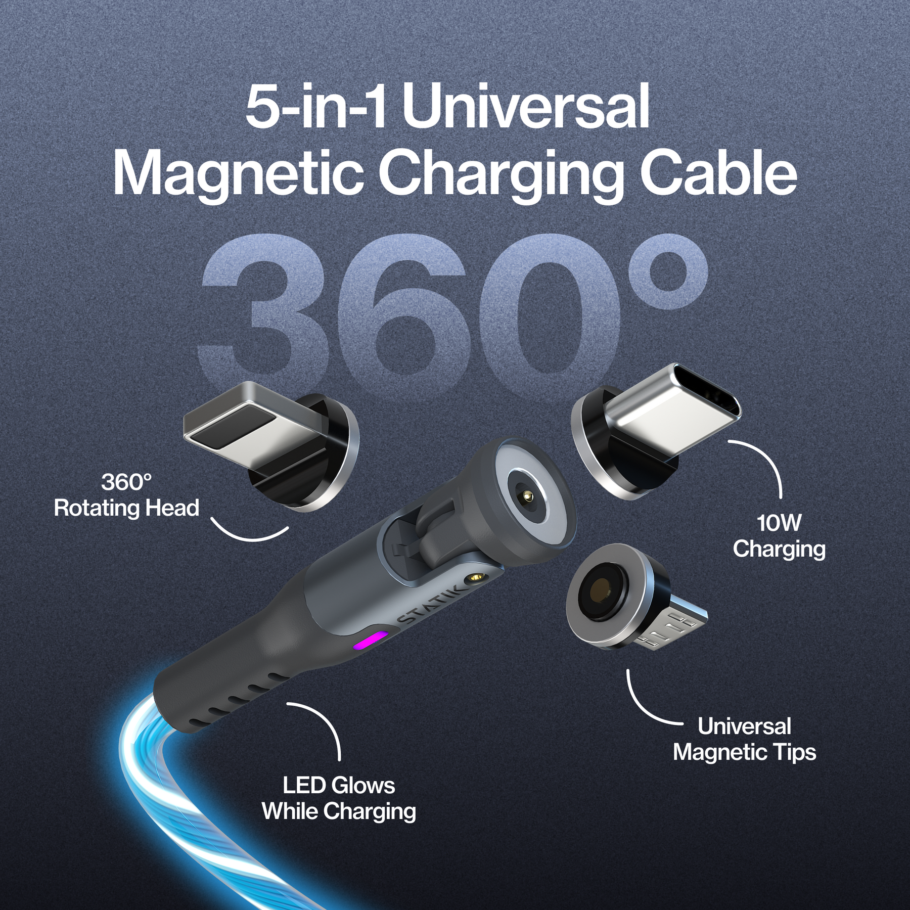 GloBright® 360 | Universal Magnetic Charge Cable