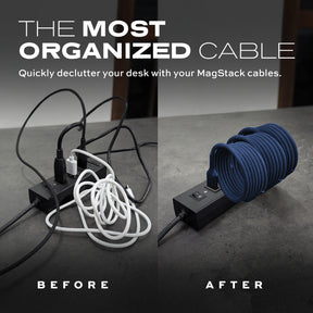 MagStack® Pro Navy Blue | Fast Charge & Data Cable | Tangle-Free Magnetic Nylon