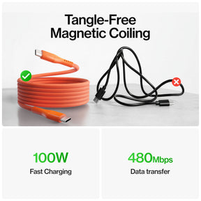MagStack® Pro | Fast Charge & Data Cable | Tangle-Free Magnetic Nylon