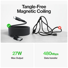 MagStack® | Tangle-Free Magnetic Nylon | Charge & Data Cable
