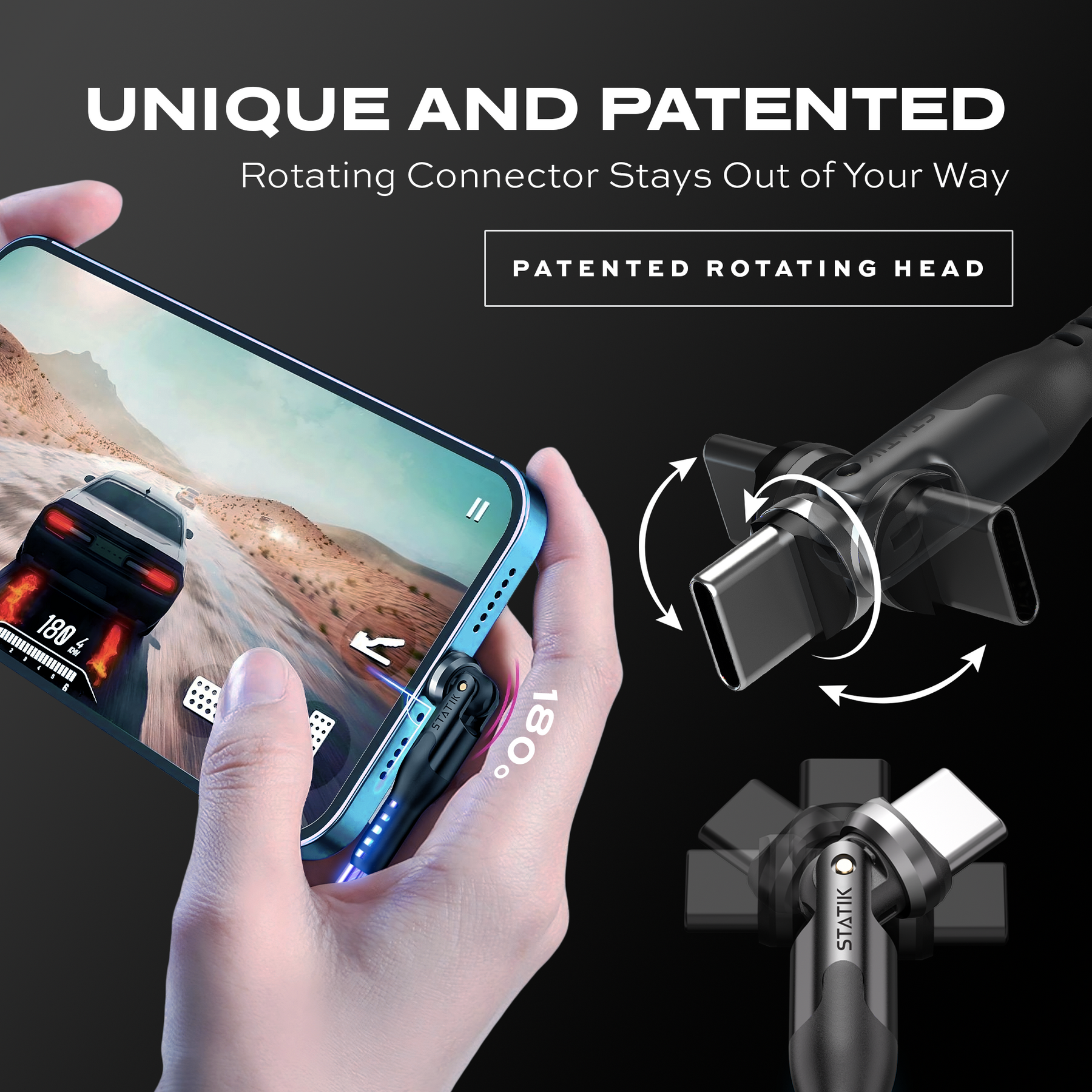 PowerPivot® GloBright® | USB-A to USB-C or Lightning | Data & Charge