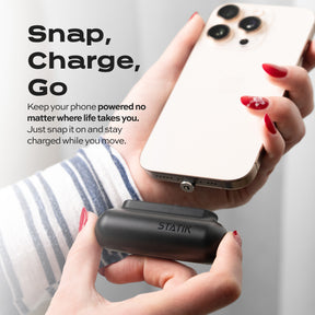 Snap-N-Charge | Ultra Portable & Travel-Ready Magnetic Charger | Universal 3200 mAh  Power Bank | USB-C, Lightning & Micro-USB  / PMX