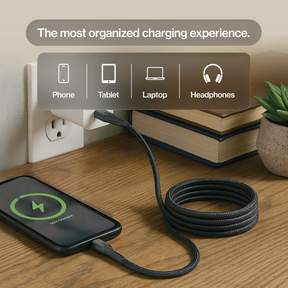 MagStack® Pro | Fast Charge & Data Cable | Tangle-Free Magnetic Nylon