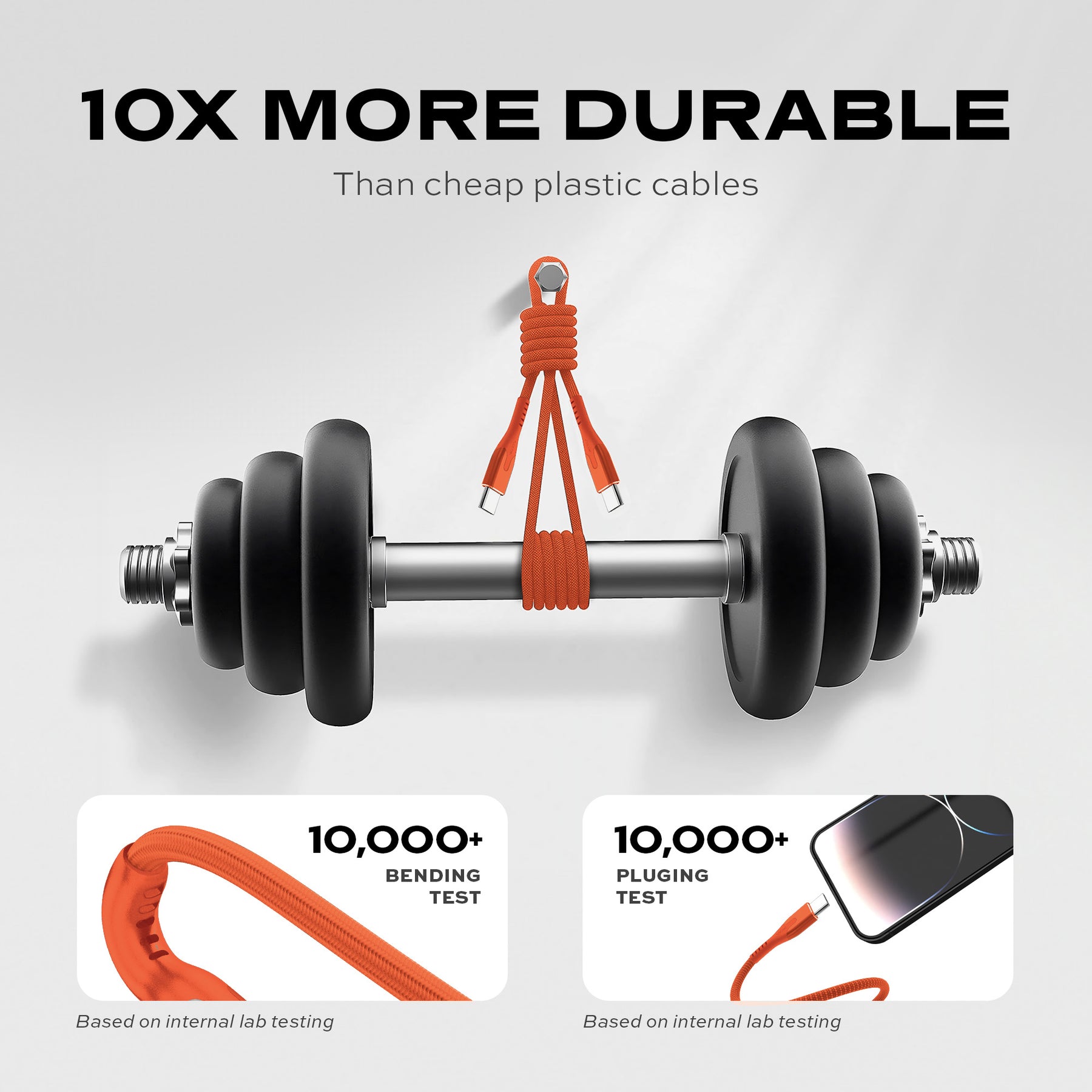 MagStack® Pro Blaze Orange | Fast Charge & Data Cable | Tangle-Free Magnetic Nylon