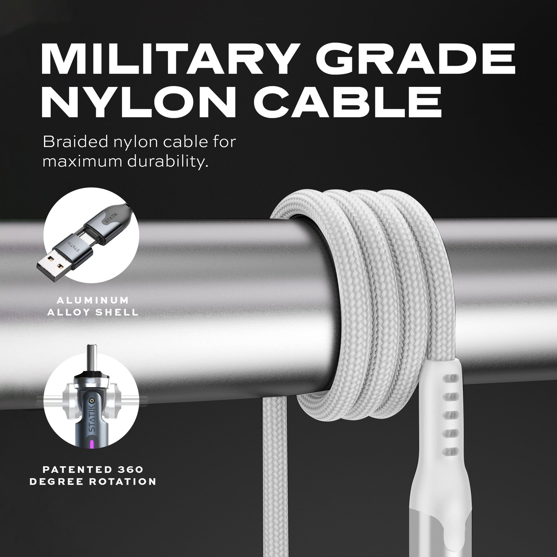 PowerPivot® Pro White | Fast Charge 100W Compatible | Data Transfer