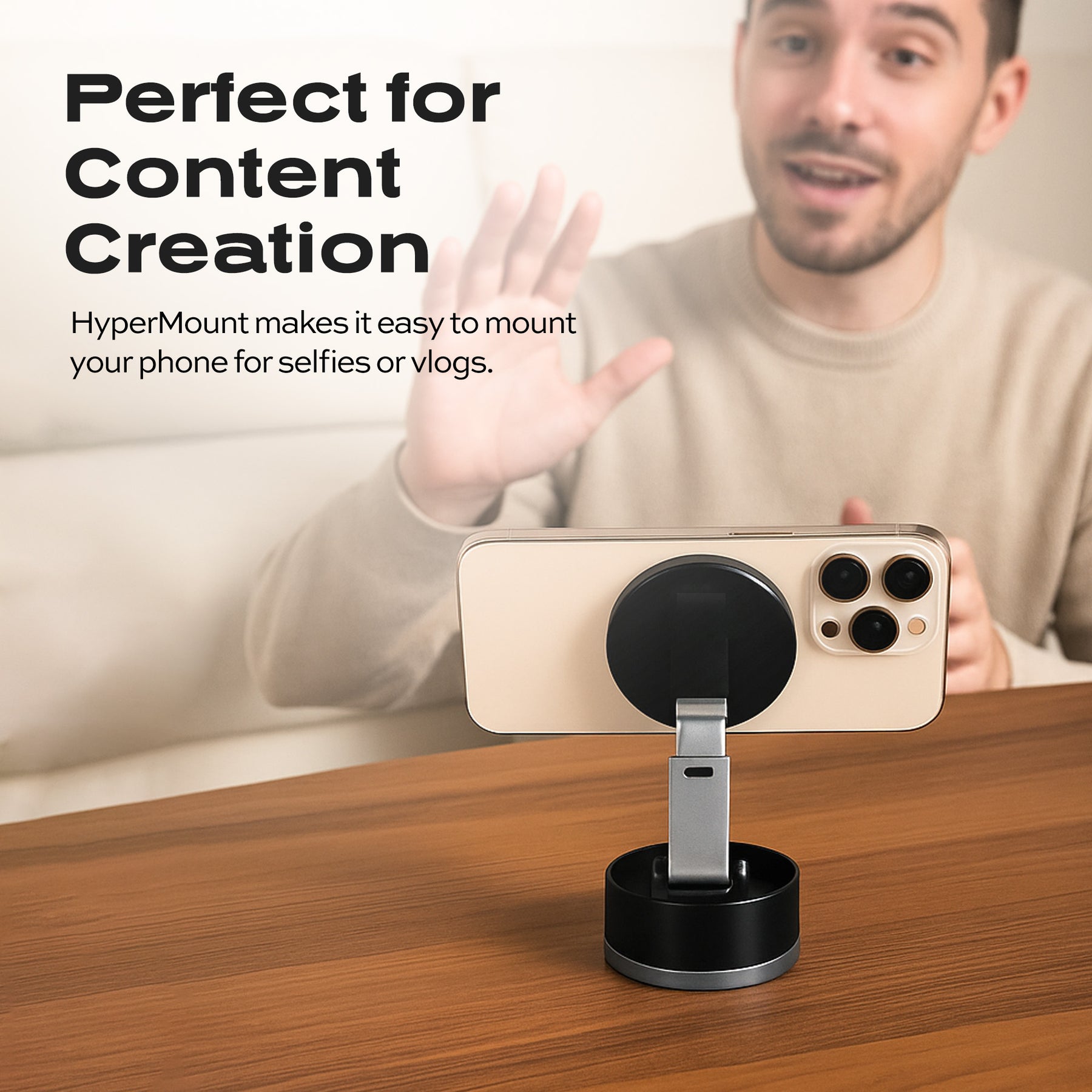 HyperMount | Vacuum Car Mount | Compatible with All Smart Phones | iPhone or Android LP