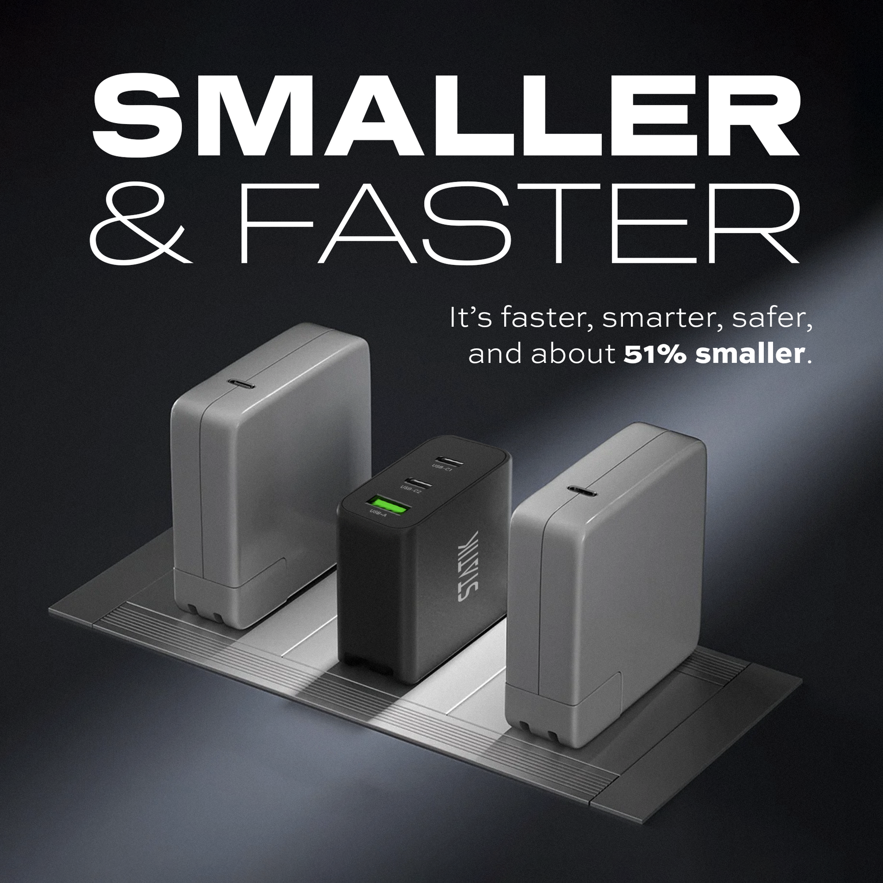 65W GaN 電源アダプター | 3ポート壁充電器 |ユニバーサル&amp;コンパクト