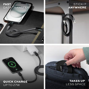MagStack® Slim | Tangle-Free Magnetic Nylon | Charge & Data Cable