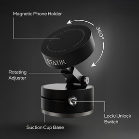 HyperMount | Vacuum Car Mount | Compatible with All Smart Phones | iPhone or Android LP