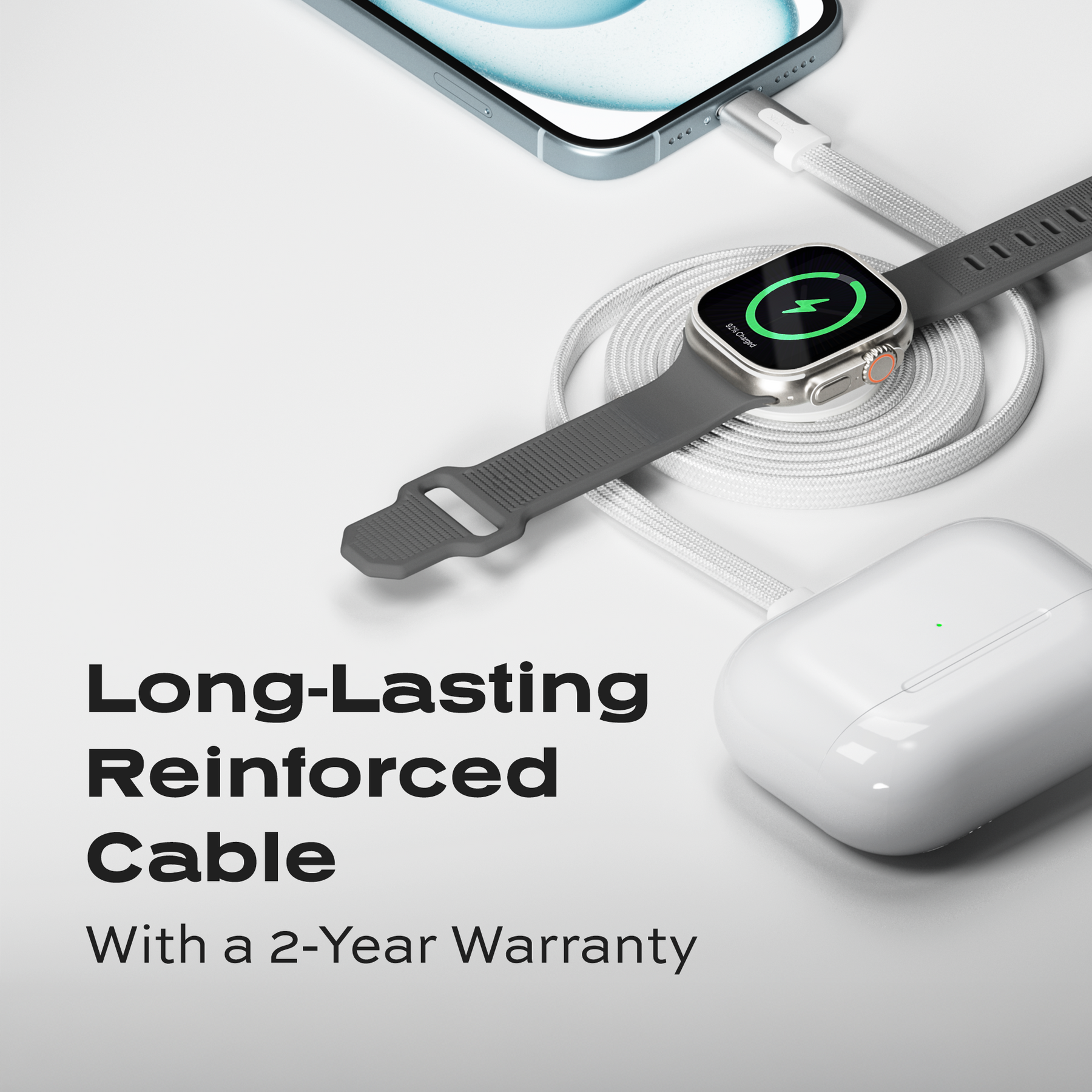 MagStack® Duo | 2-in-1 Wireless Apple Watch Charger & USB-C Cable