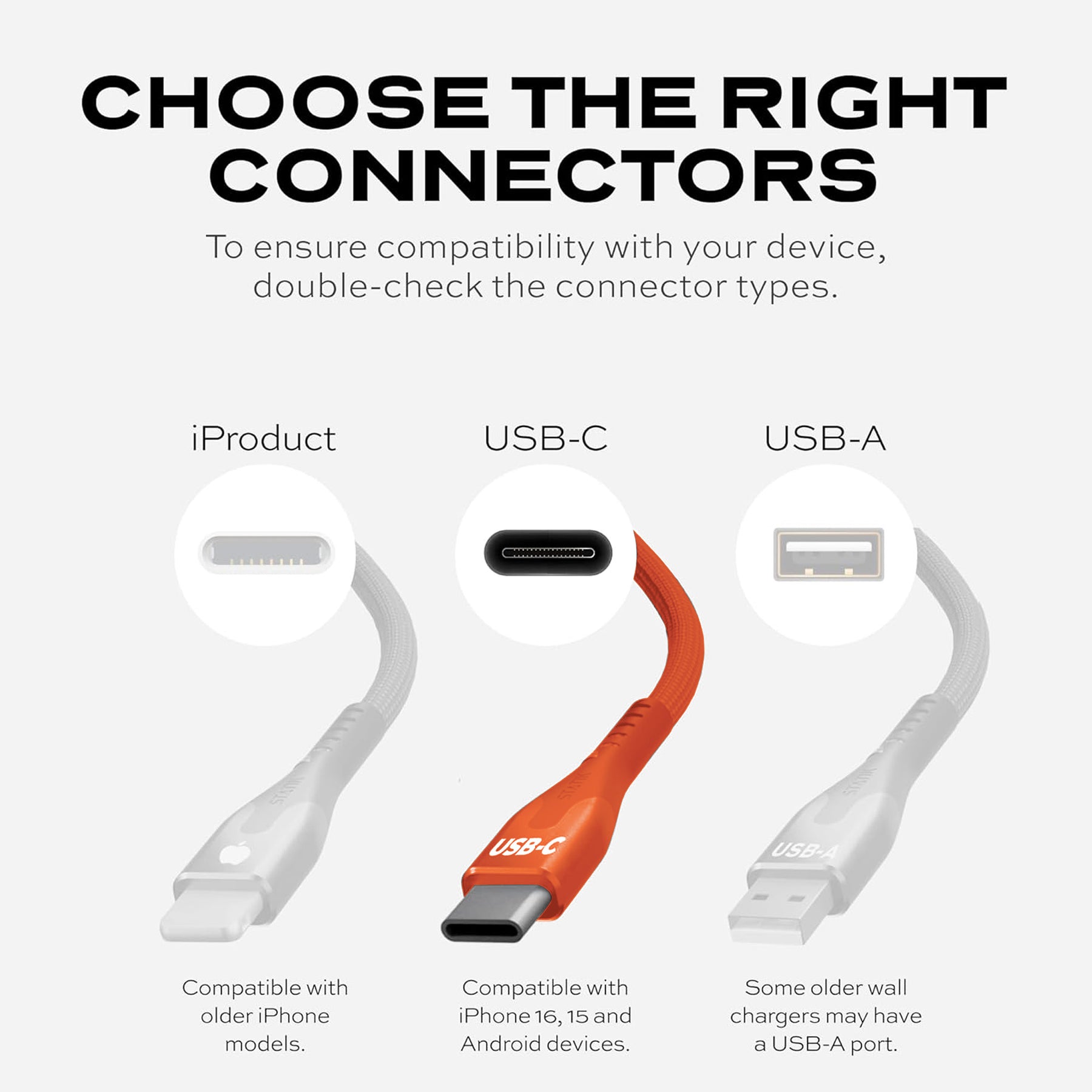 MagStack® Pro Blaze Orange | Fast Charge & Data Cable | Tangle-Free Magnetic Nylon