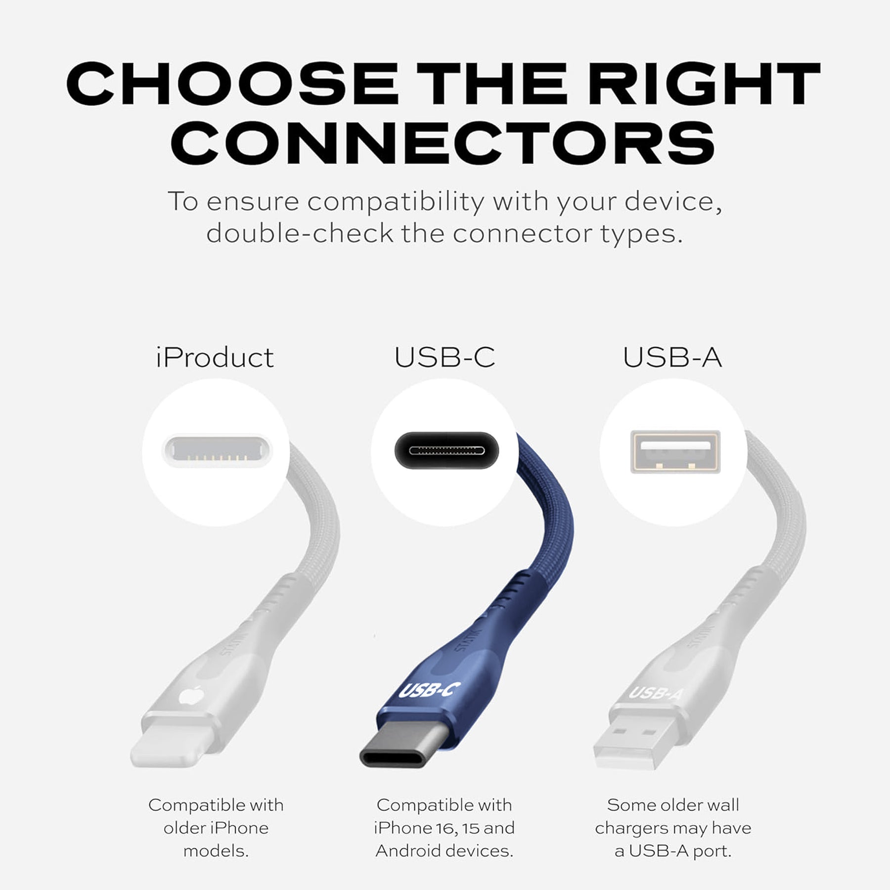 MagStack® Pro Navy Blue | Fast Charge & Data Cable | Tangle-Free Magnetic Nylon