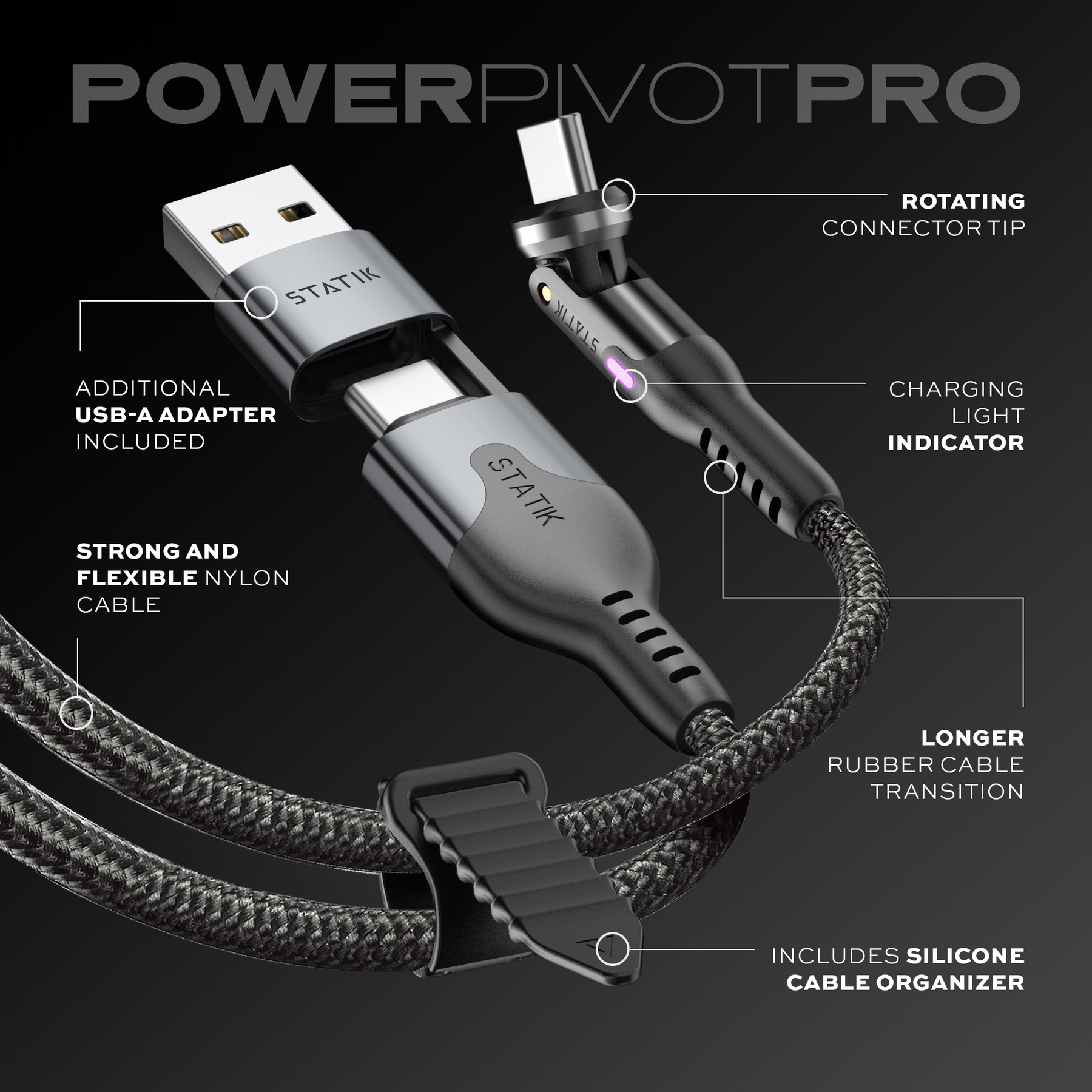 PowerPivot® Pro | Fast Charge 100W Compatible | Data Transfer
