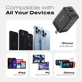 45 W GaN BlitzCharge Dual-Netzteil | 2 Ports Wandladegerät | Universell und kompakt 