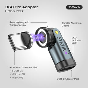 Statik 360 Pro Adapter | Universal | 2 Adapters + 3 Extra Tips