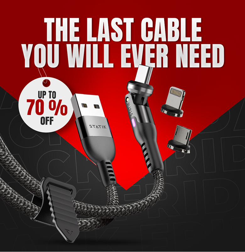 Statik® 360 | 3-in-1 Universal Rotating Charging Cable