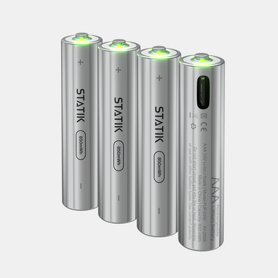 Rechargeable AAA Batteries |  4 Pack | USB-C Rechargeable
