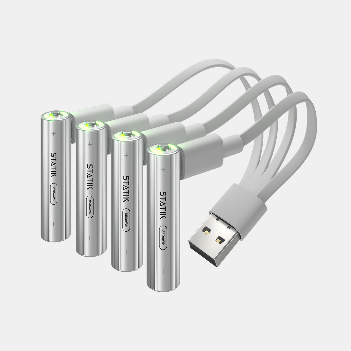 Rechargeable AAA Batteries |  4 Pack | USB-C Rechargeable