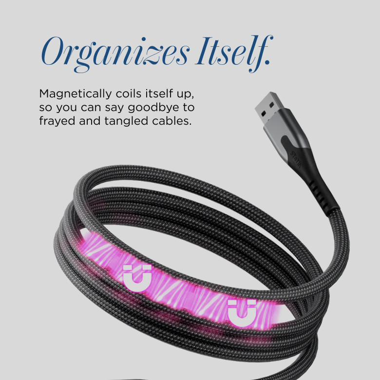 MagStack® | Tangle-Free Magnetic Nylon | Charge & Data Cable LP3
