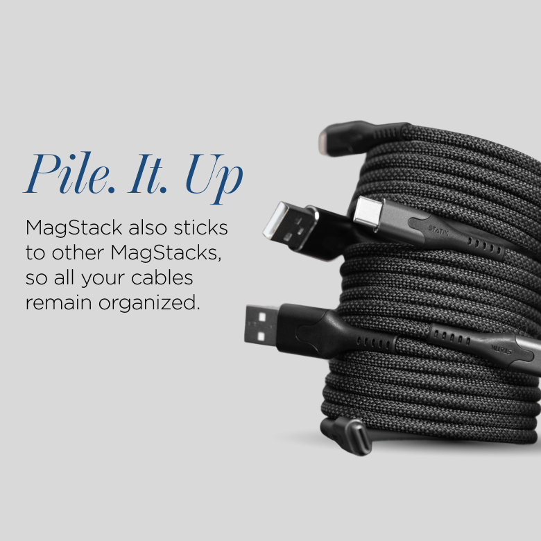 MagStack® | Tangle-Free Magnetic Nylon | Charge & Data Cable LP3