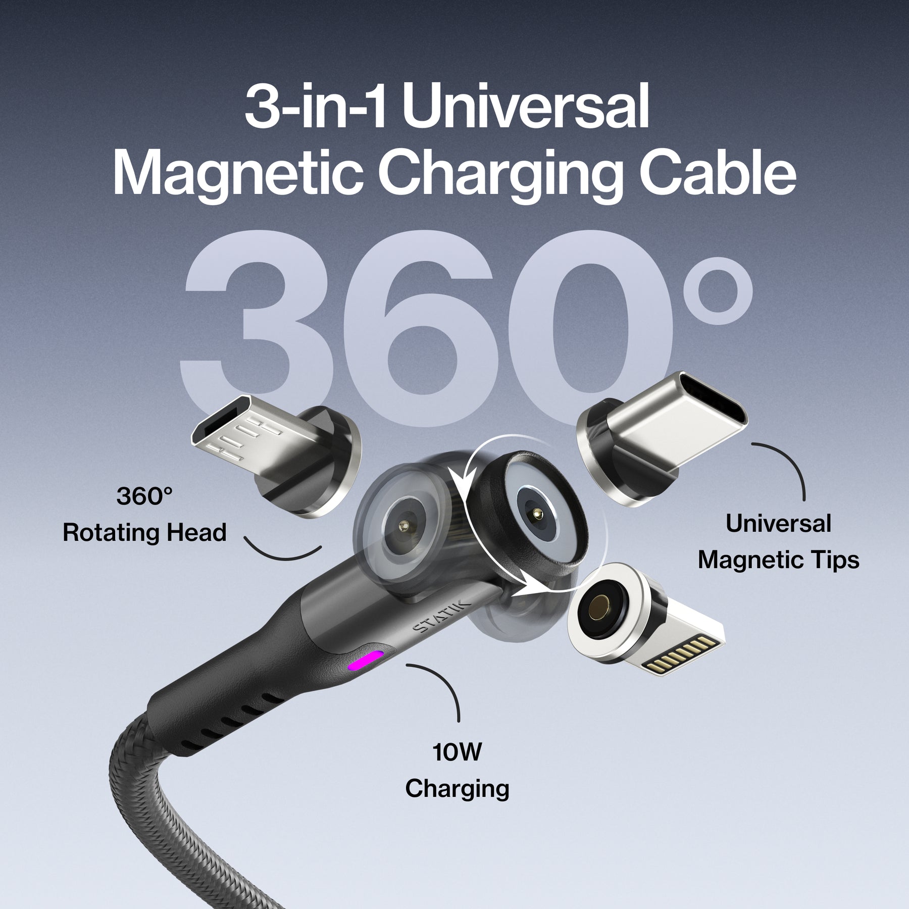 Snap-N-Charge + Free Statik 360 | Black
