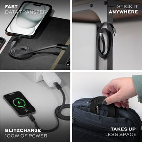 MagStack® Slim Pro | Tangle-Free Magnetic Nylon | Fast Charging Data Cable