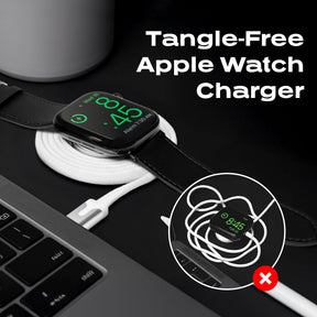 MagStack® Slim For Apple Watch | USB-C Apple Watch Cable | Tangle-Free Magnetic Nylon | 3ft