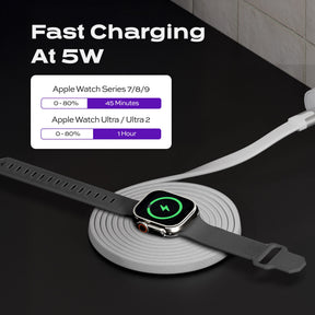 MagStack® Slim For Apple Watch | USB-C Apple Watch Cable | Tangle-Free Magnetic Nylon | 3ft