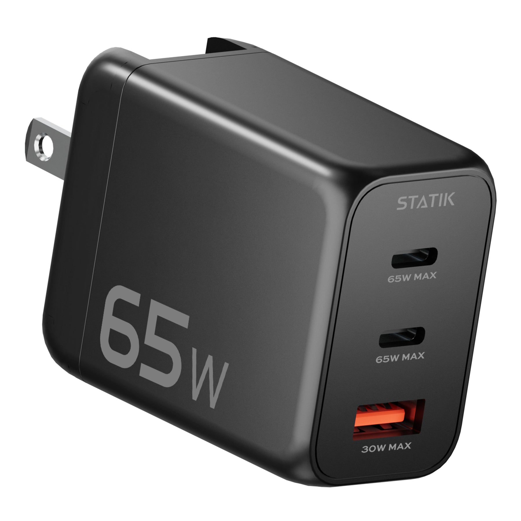 65W GaN 電源アダプター | 3ポート壁充電器 |ユニバーサル&amp;コンパクト