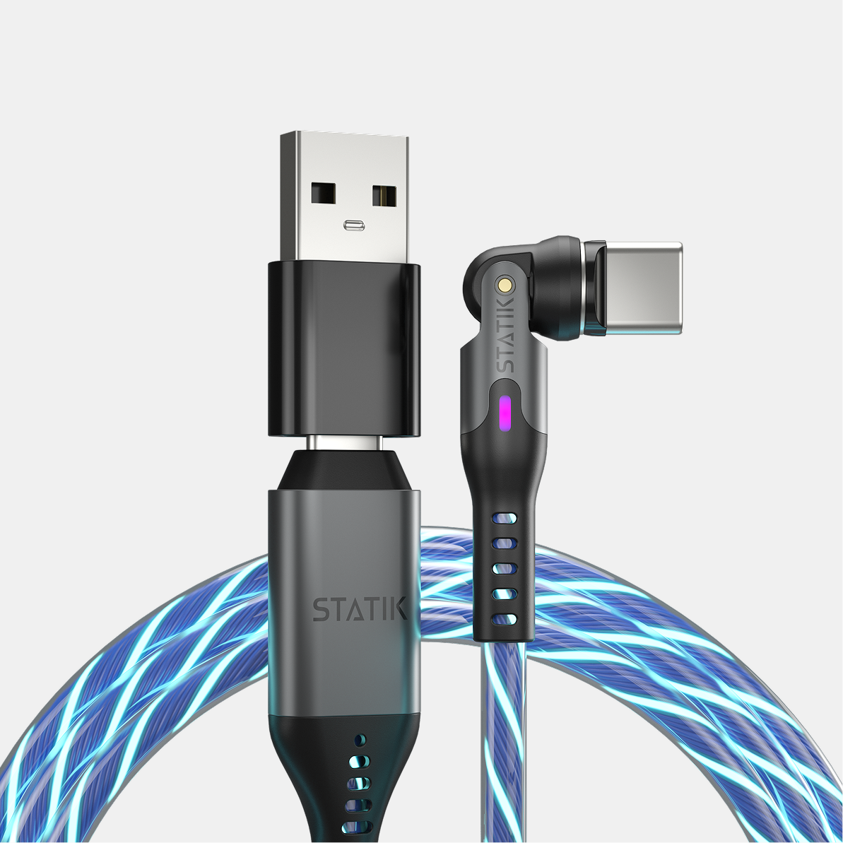 PowerPivot® GloBright® Pro | USB-C to USB-C | Rotating head - Data & Fast Charge | 6.6ft (2m)