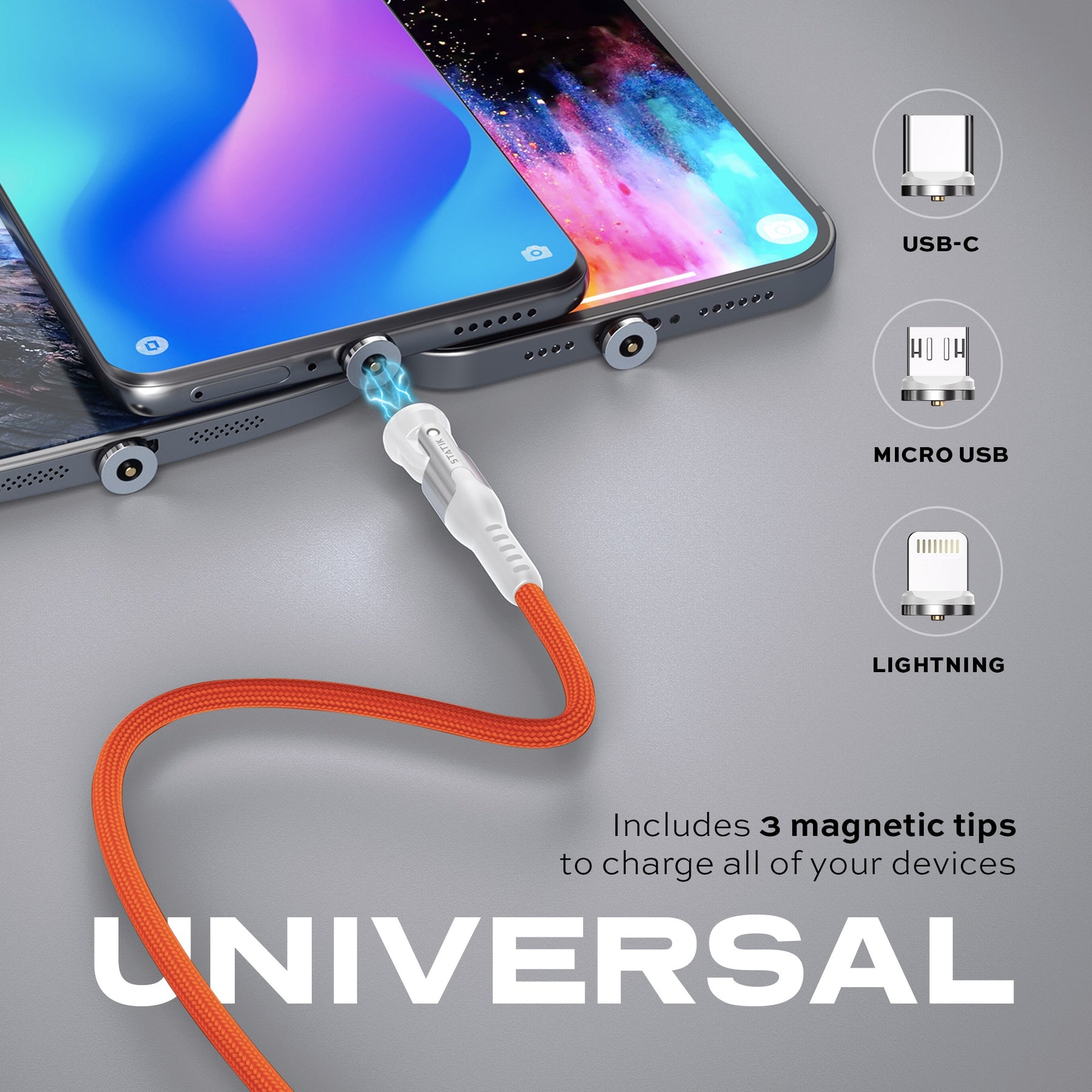 スタティック360 |ユニバーサル磁気充電ケーブル