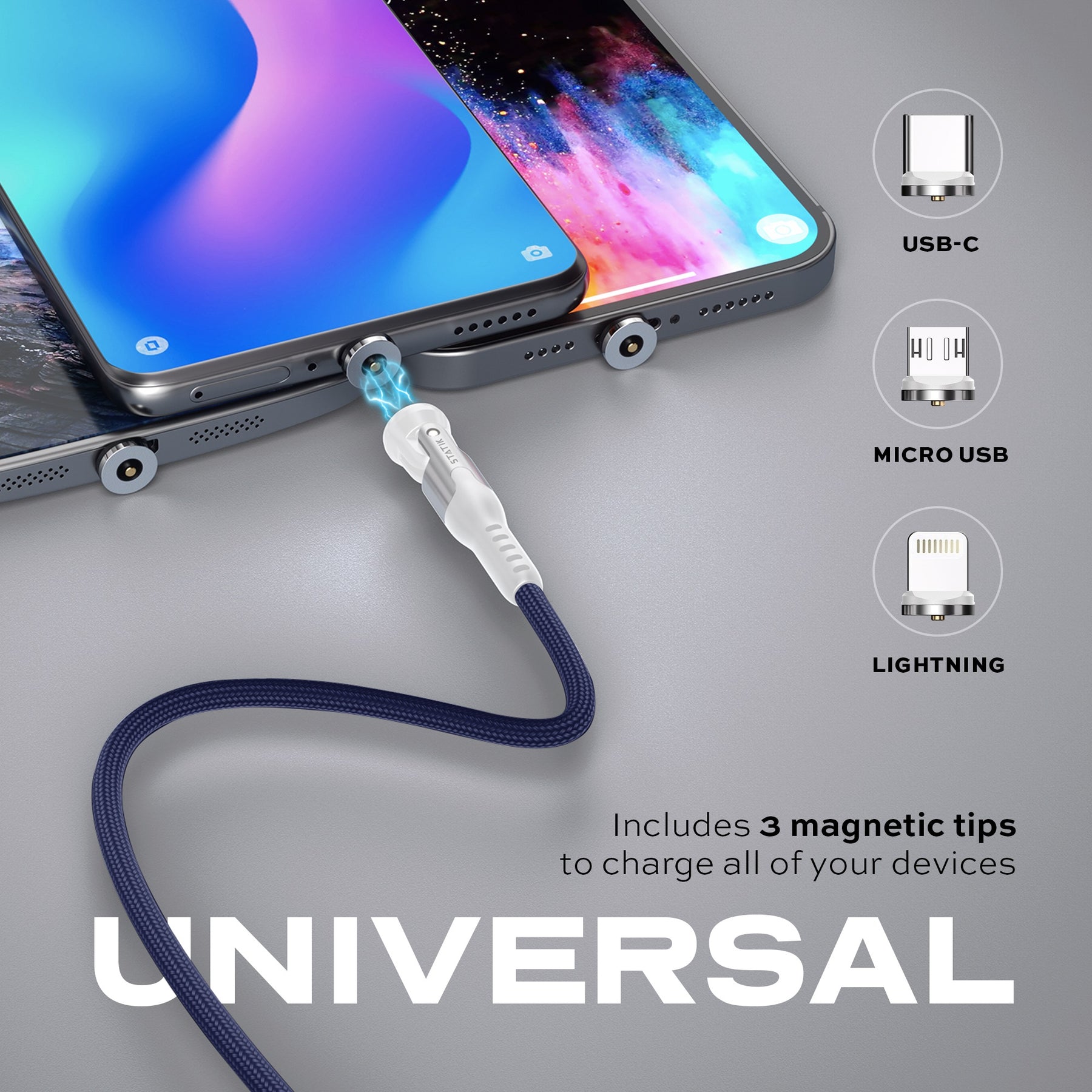 スタティック360 |ユニバーサル磁気充電ケーブル