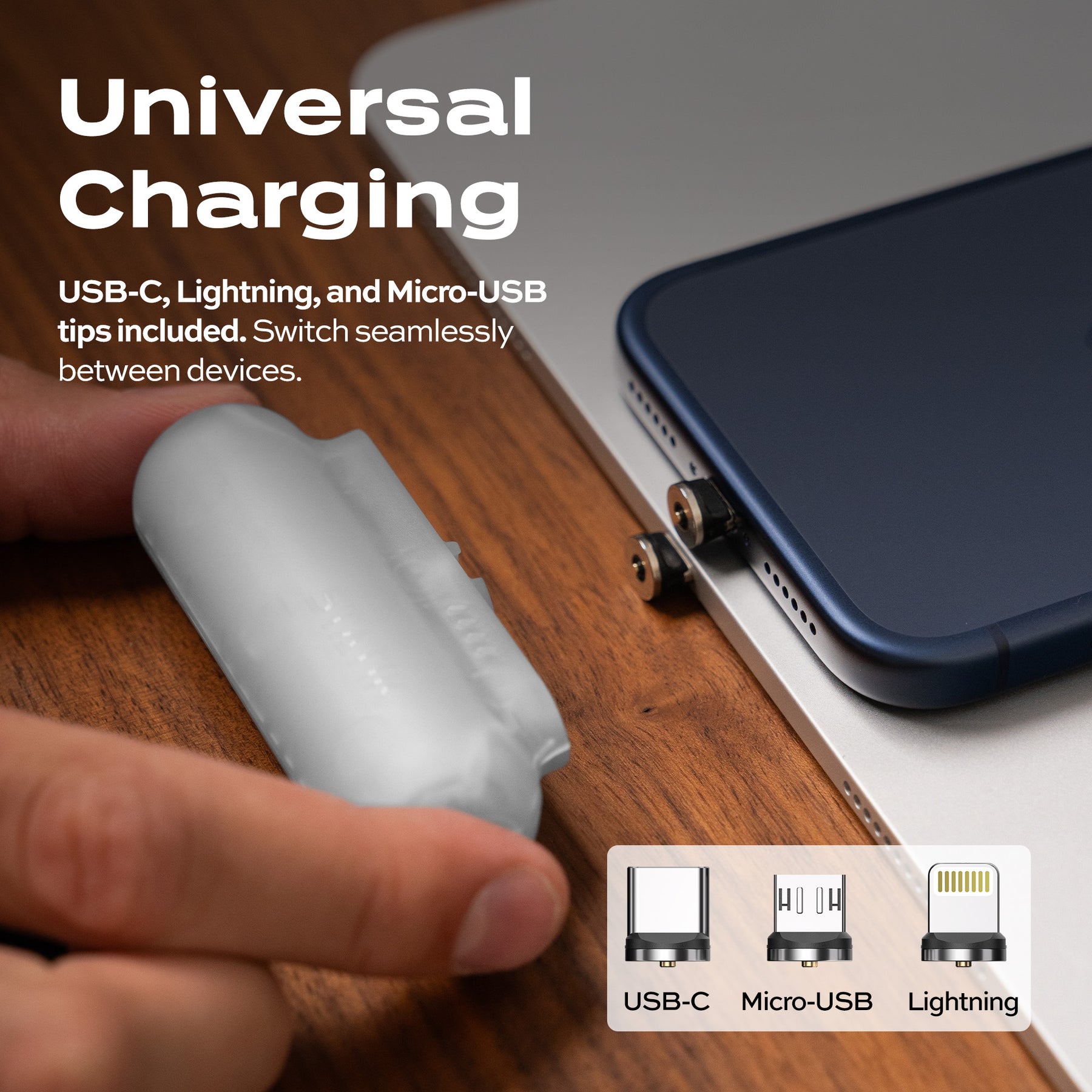 Snap-N-Charge Universelle magnetische Powerbank 