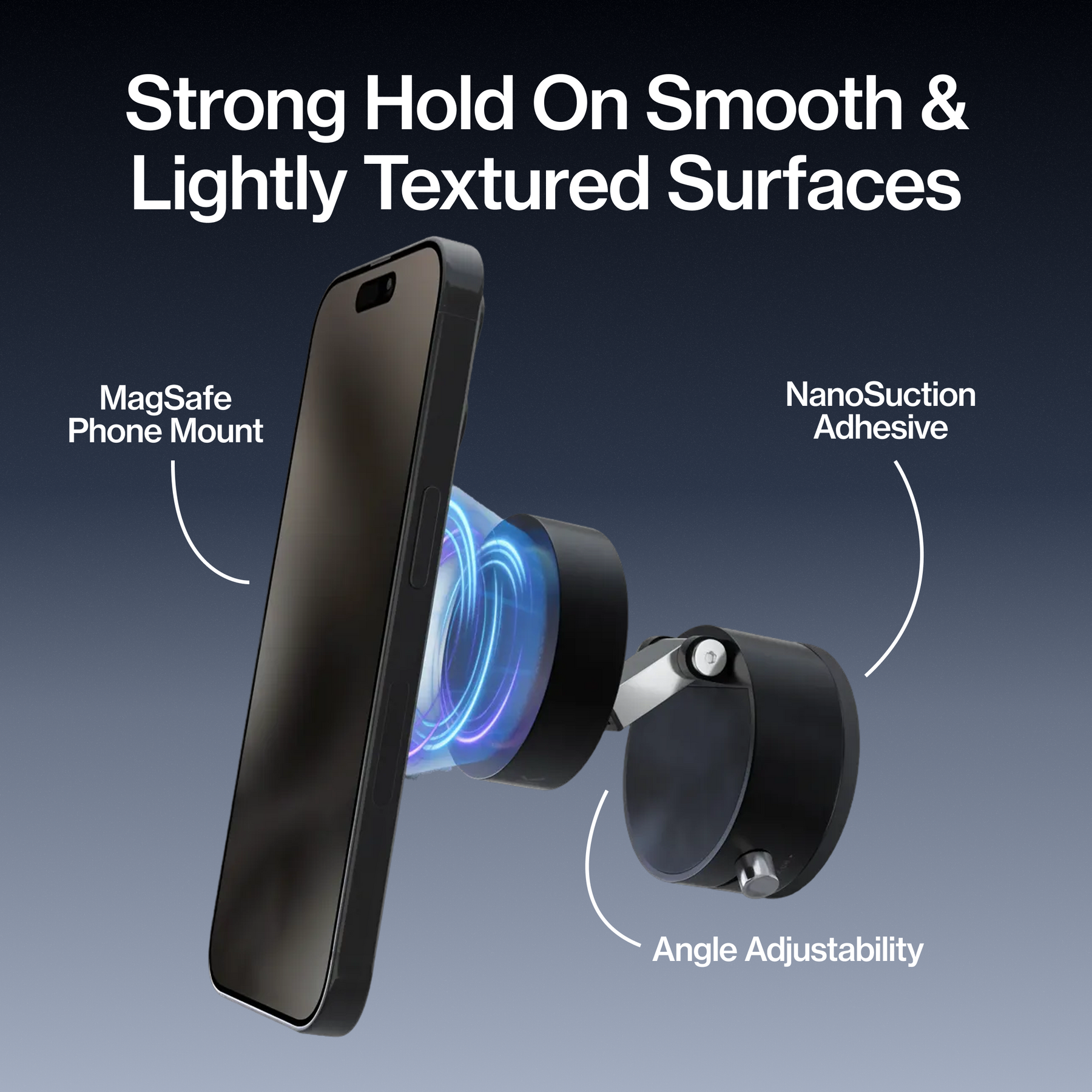HyperMount (Gen 2) | Vacuum Car Mount | Compatible with All Smart Phones | iPhone or Android