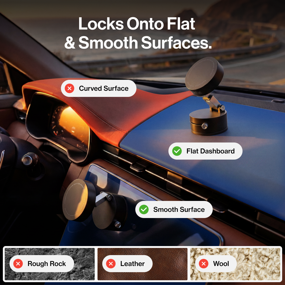 HyperMount (Gen 2) | Vacuum Car Mount | Compatible with All Smart Phones | iPhone or Android