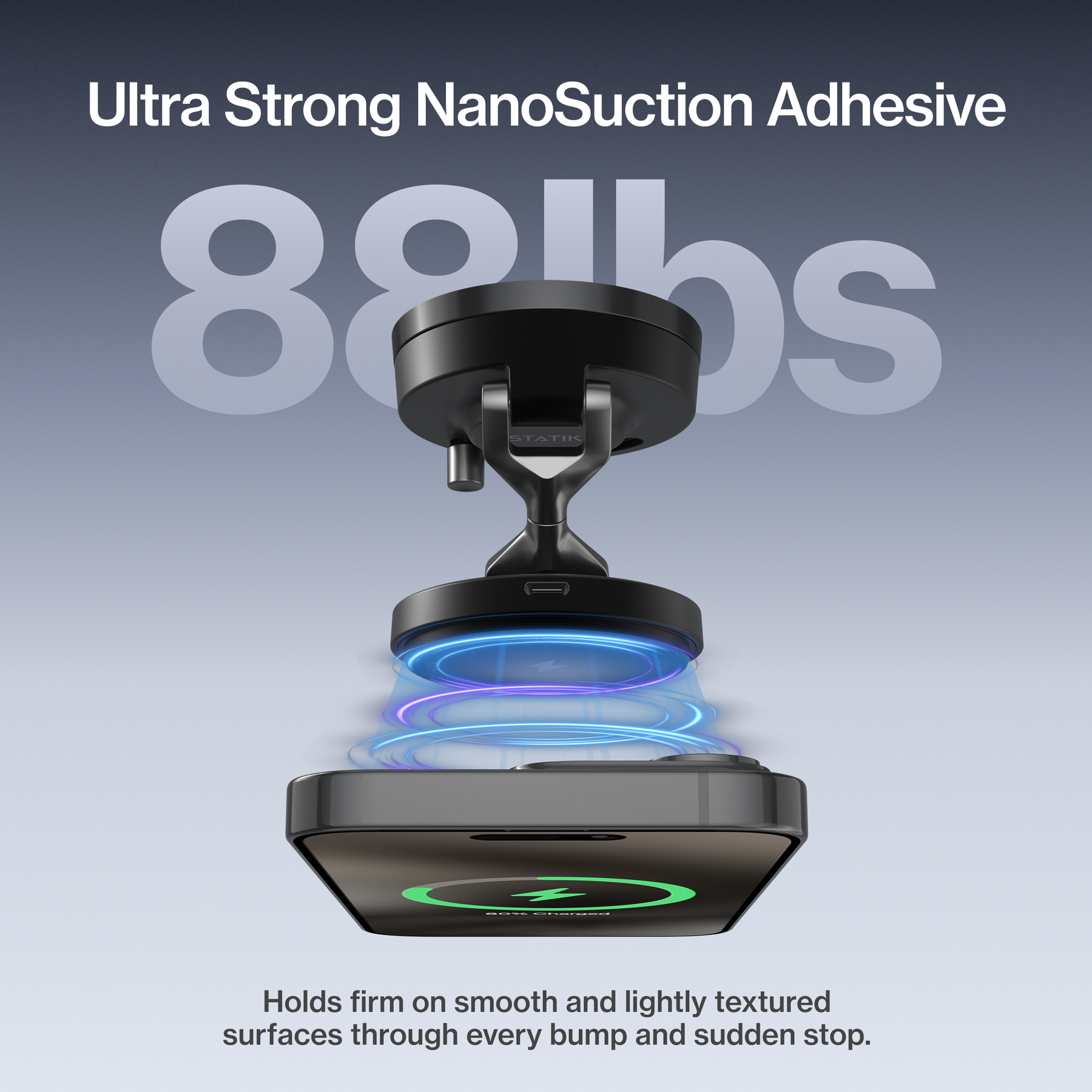 HyperMount Pro | 15W Wireless Charging Nano-Vacuum Mount