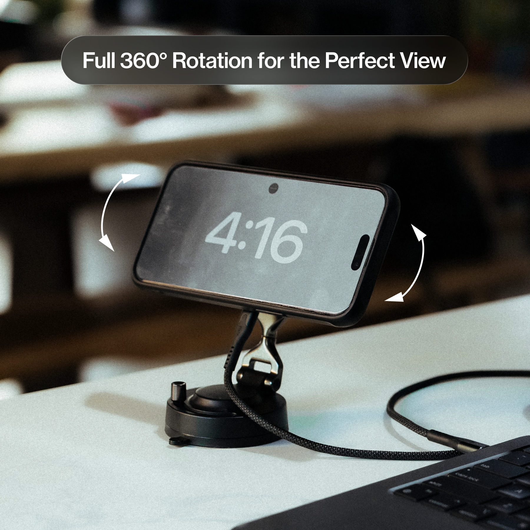 HyperMount Pro | 15W Wireless Charging Nano-Vacuum Mount
