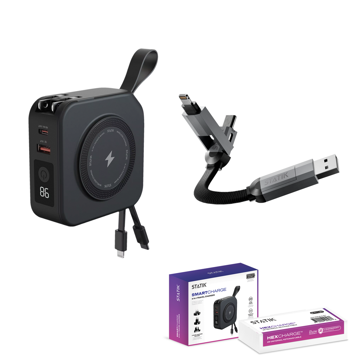 Work From Anywhere Bundle | HexCharge Cable + SmartCharge Power Bank