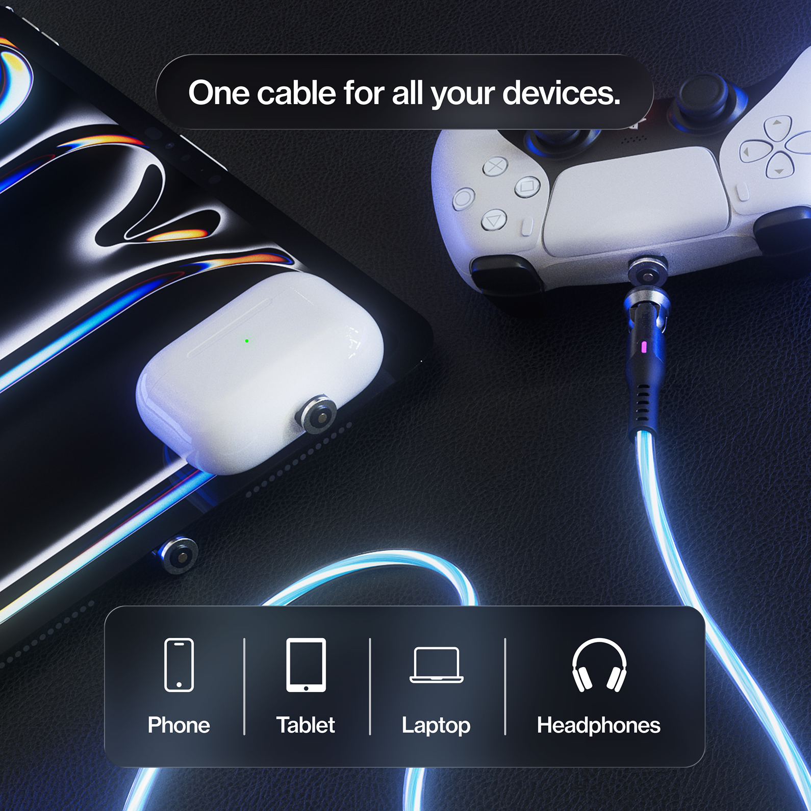 GloBright® 360 Pro | Universal Magnetic Charge & Data Cable