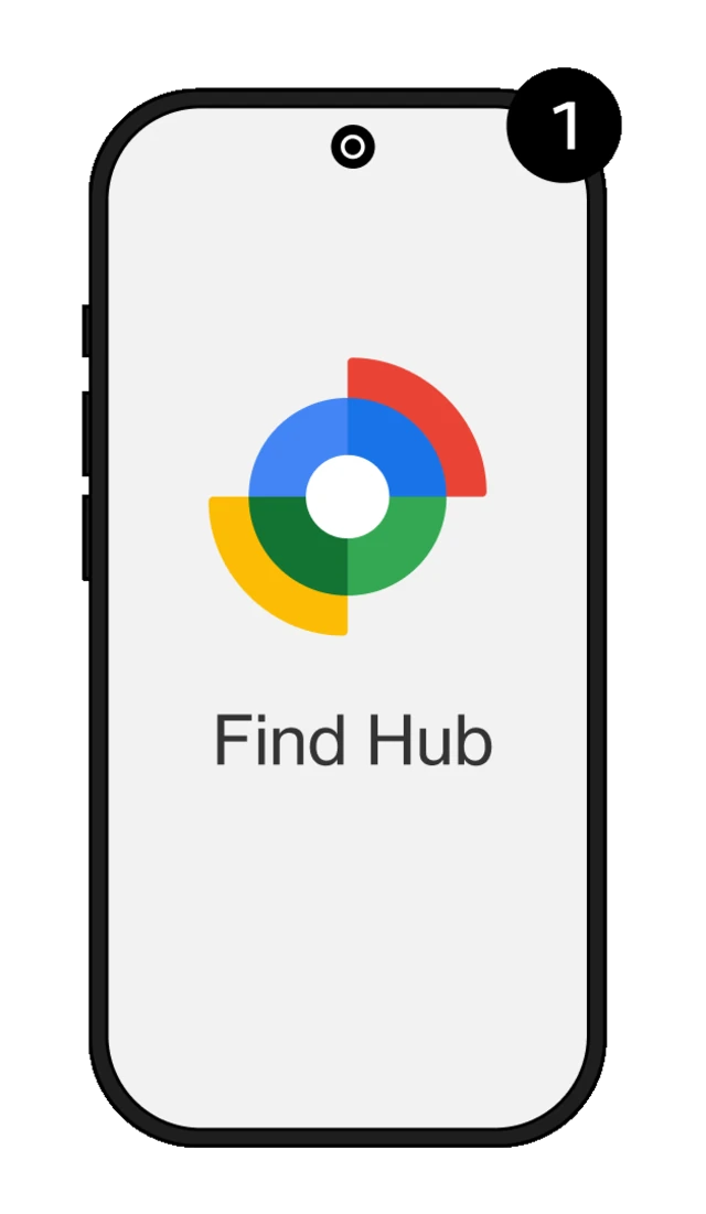 Step 1 — Open &ldquo;Find Hub&rdquo; App