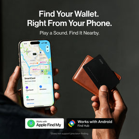 SmartCard Black – Works with Apple Find My and Google Find Hub