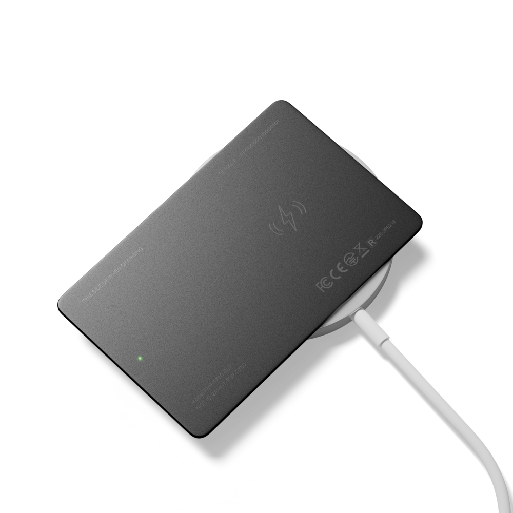 SmartCard charging on a wireless charging pad.
