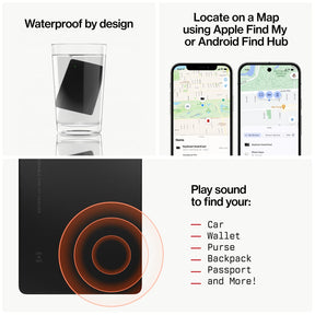 SmartCard is waterproof, locates on a map, and plays a sound to find your things