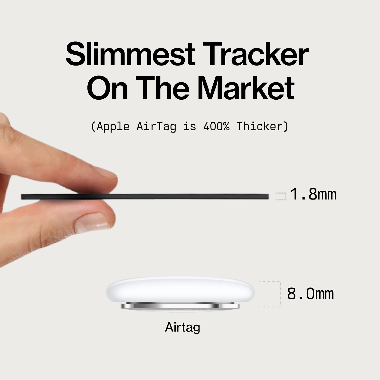 SmartCard is 1.8mm thin compared to an 8mm Apple AirTag